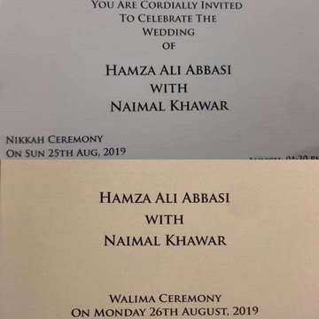 Hamza Ali Abbasi and Naimal Khawar are getting married 